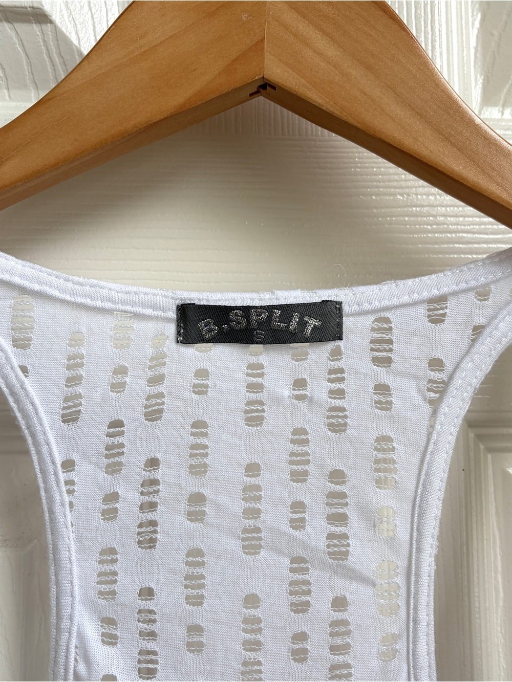 split White Eyelet Racerback Tank - Picture 3 of 3